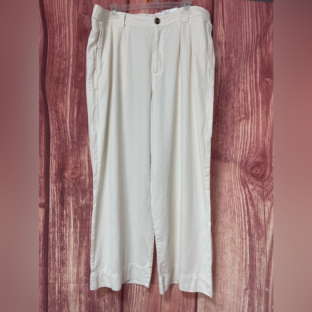 Sonoma off white jet stream pleated wide leg high waist relaxed soft pants XL